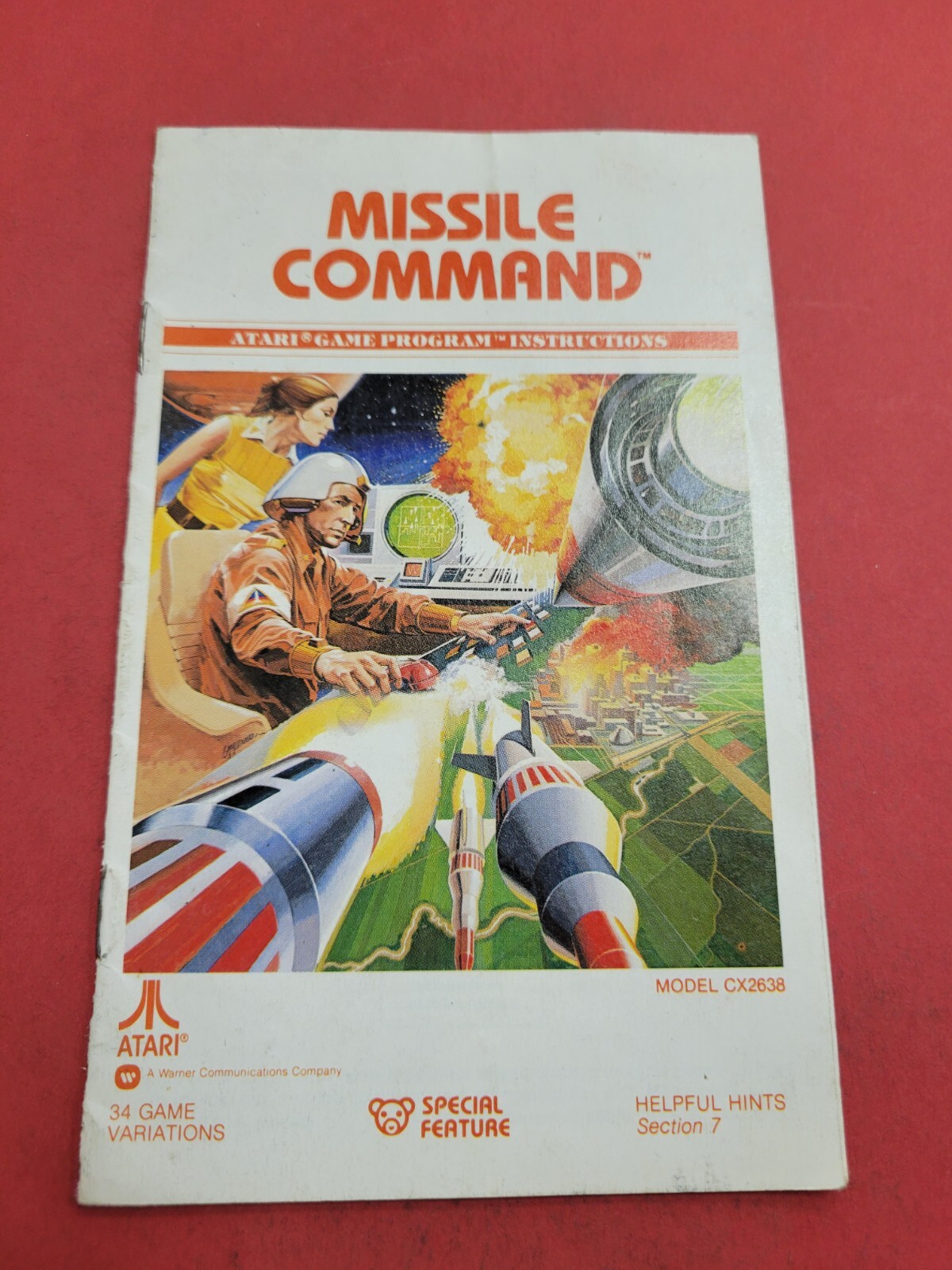 Atari Missile Command 1981 Instruction Booklet Only