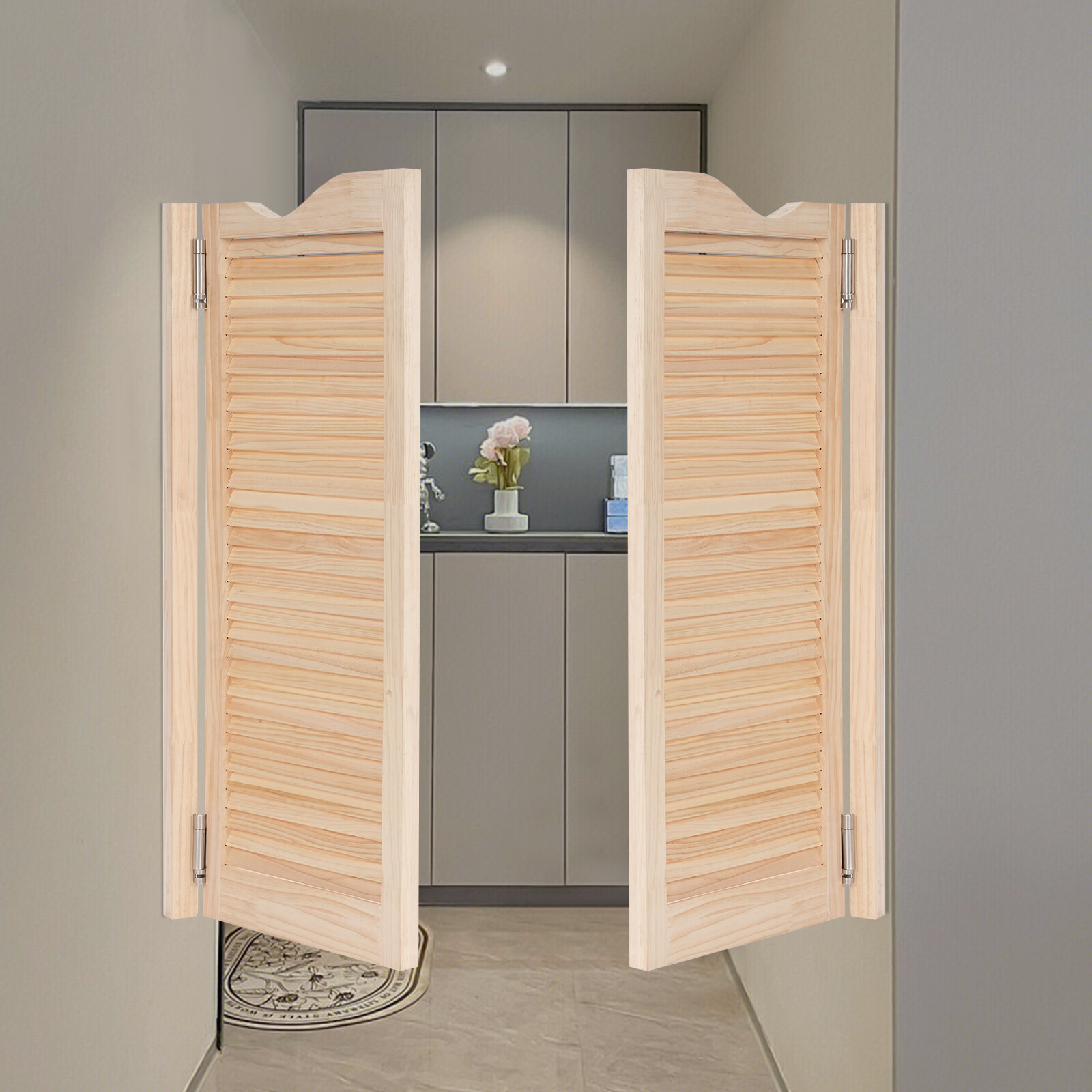 Wall-Mounted Double Half Door Double-hinged Café Door With Hinges 91cm/35.83in