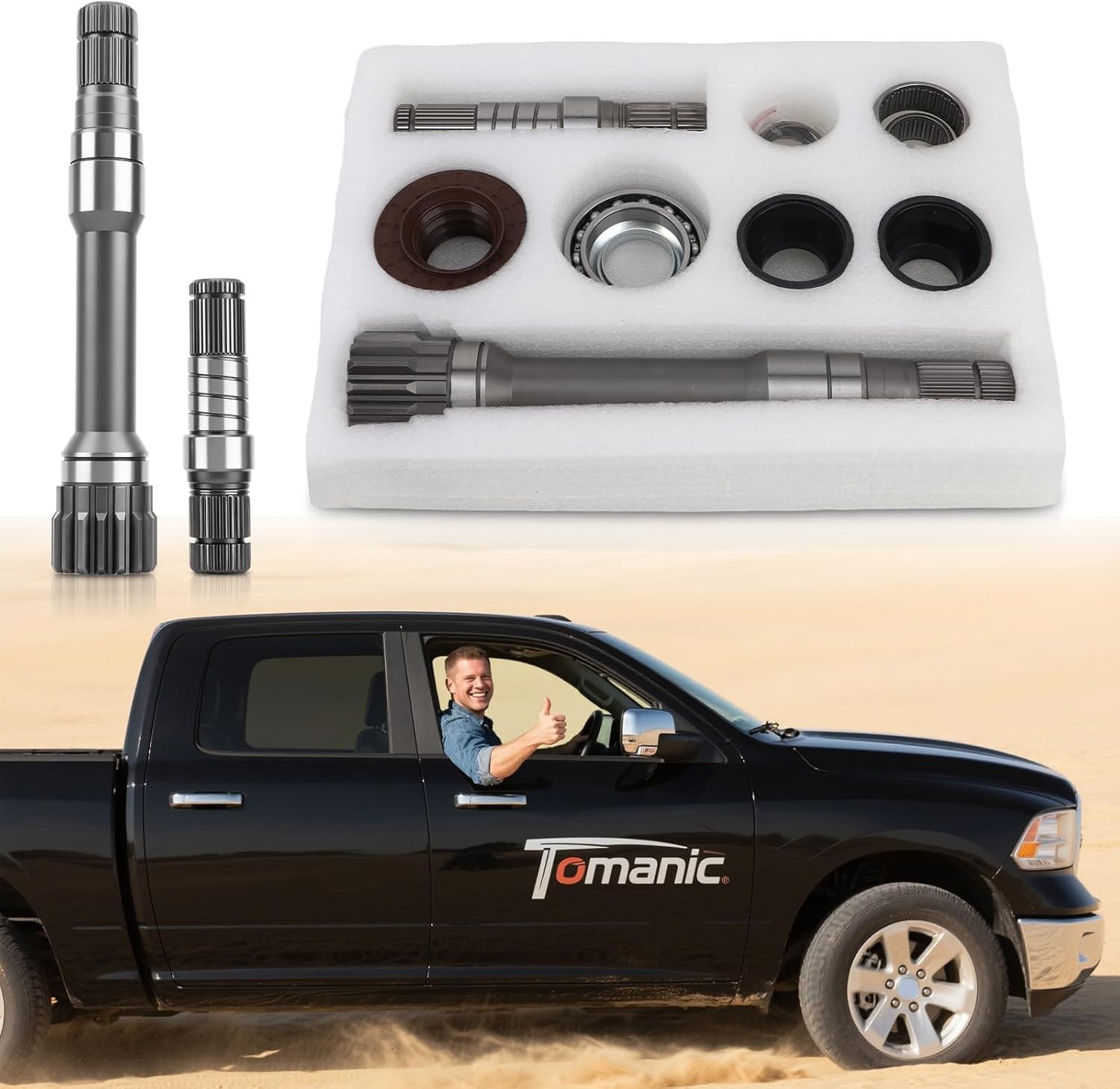 Front Differential Axle Intermediate Shaft Kit for Dodge Ram 1500 2012-2021 -...