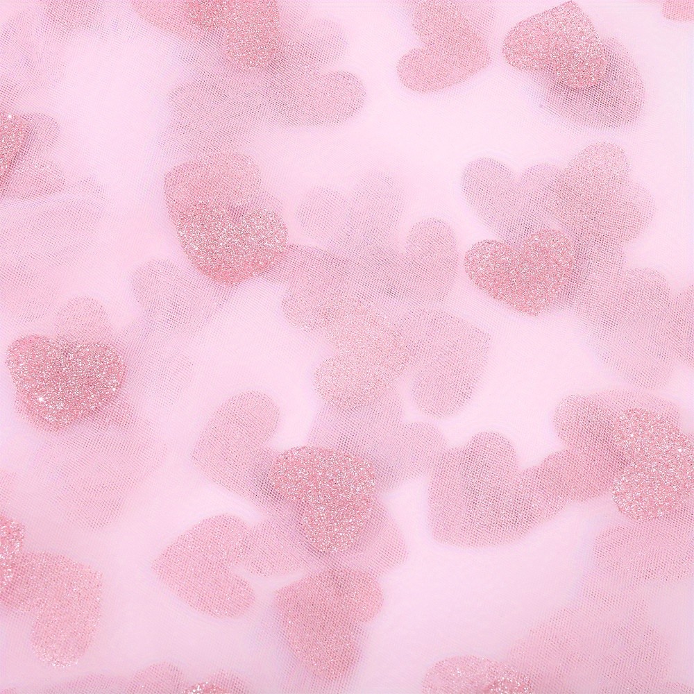 1pc 2 yards/1.83m Heart Shapes Nylon Fiber Embroidery Lace Cloth Fabric