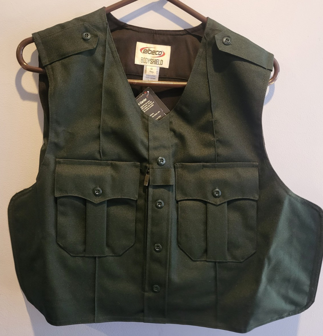 Elbeco Small-Reg BodyShield External Vest Carrier V3117B, Dark Spruce Green, New