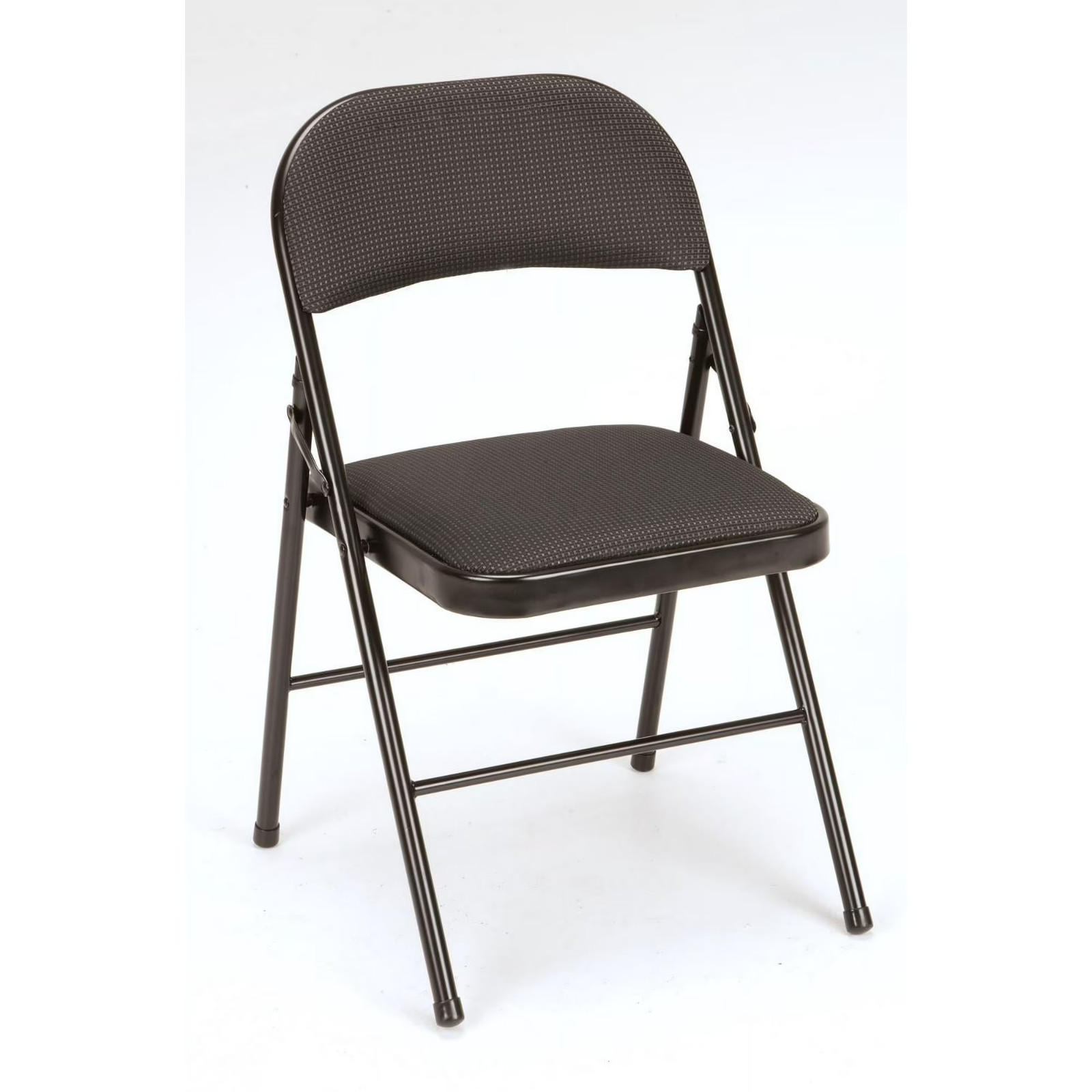 Mainstays Deluxe Fabric Padded Folding Chair, Black, 1 Count
