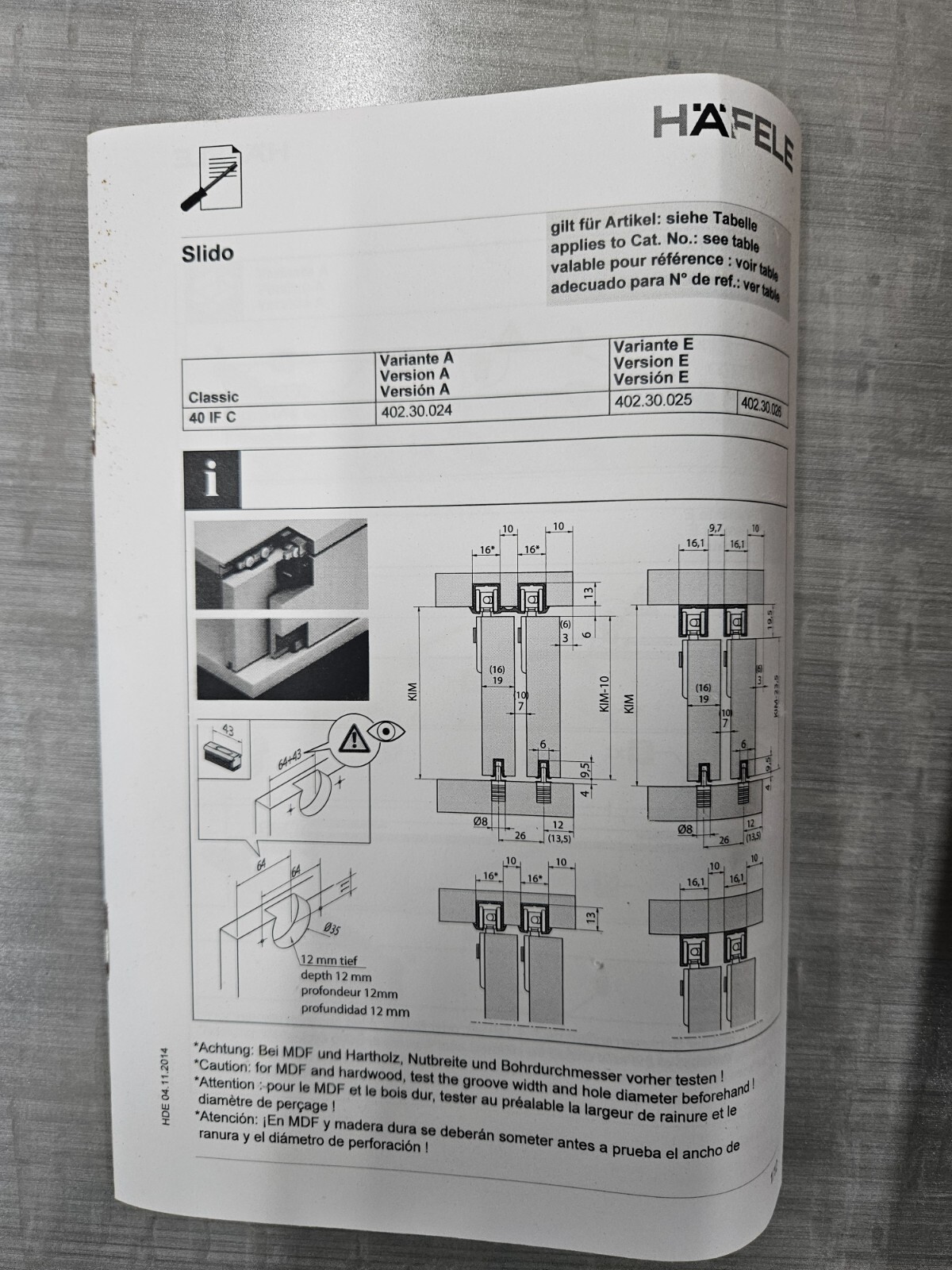 HAFELE SOFT CLOSE DOUBLE DOOR SLIDE
