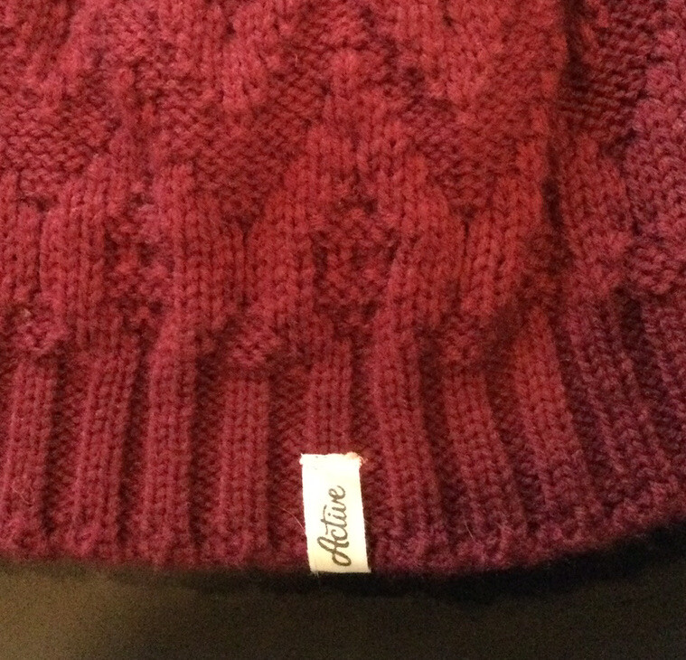 Active Wine Soft Cable Knit Outdoor Beanie Hat One Size Unisex