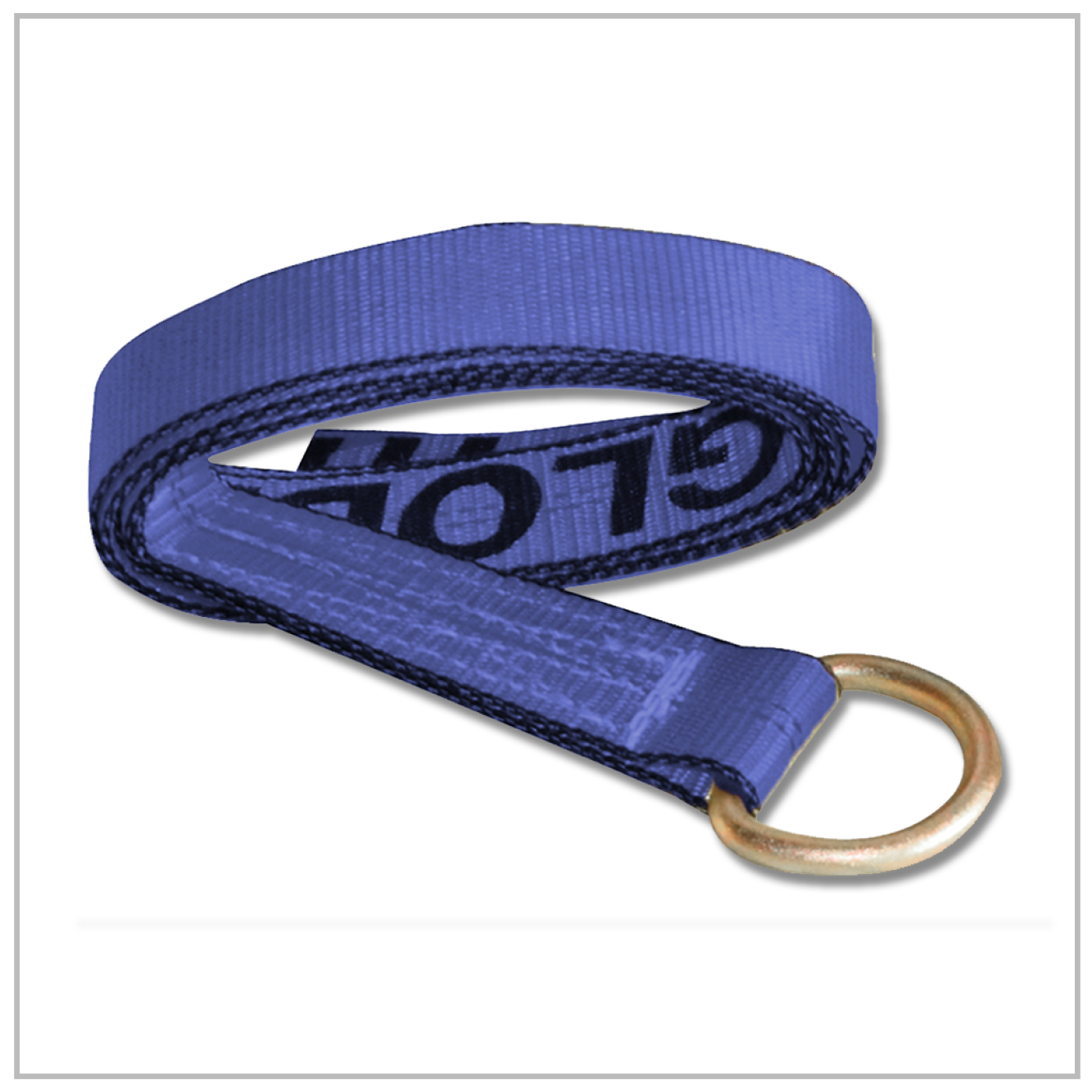 2" x 12 ft Lasso Tie Down Strap w/ D Ring Trailer Tire Wheel Axle Cinch Blue Tow