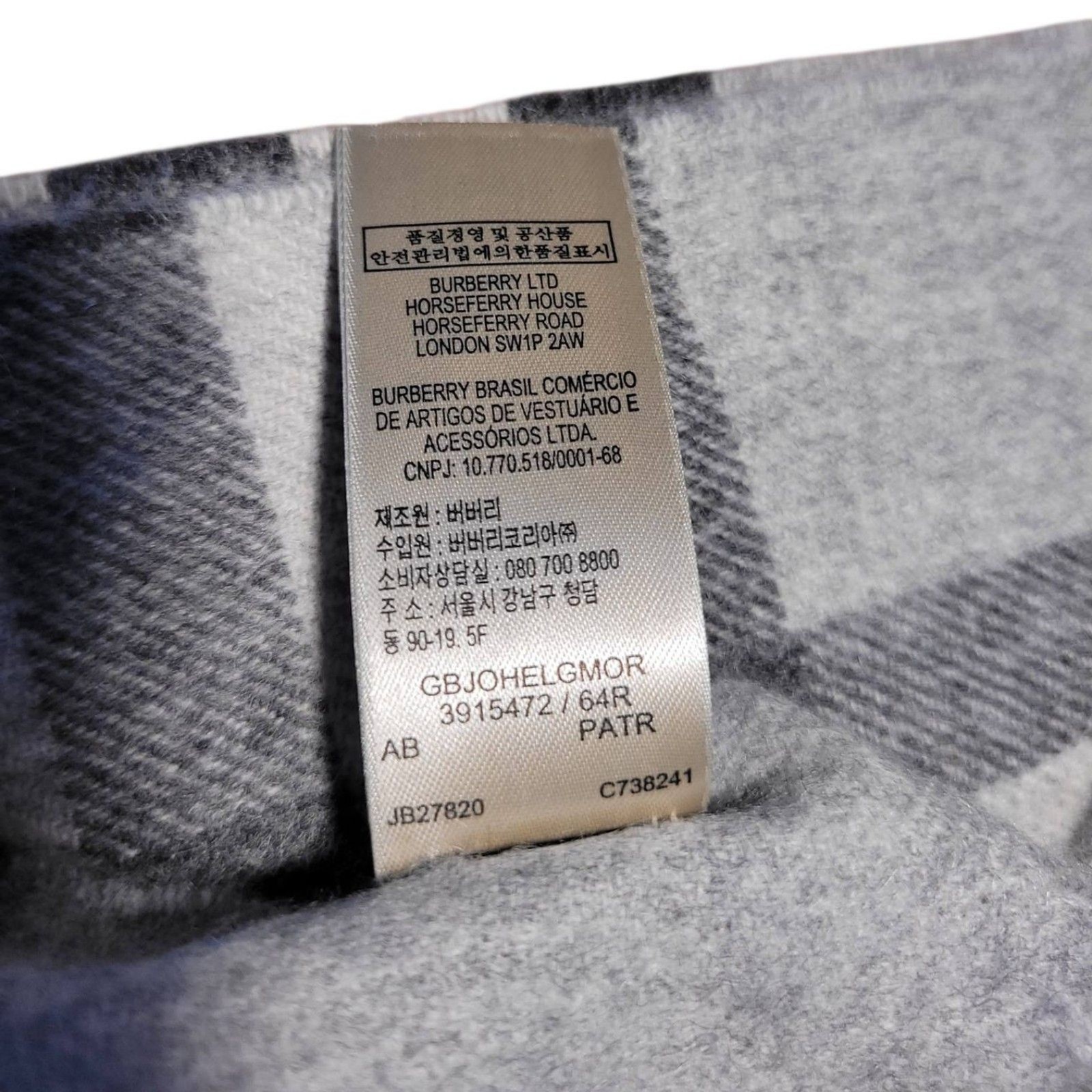 Burberry Giant Check Cashmere Scarf