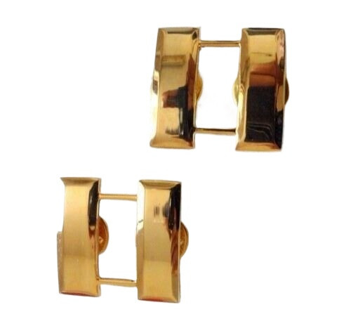 PAIR US ARMY OFFICER'S CAPTAIN RANK INSIGNIA BADGES LAPEL PIN golden , standard