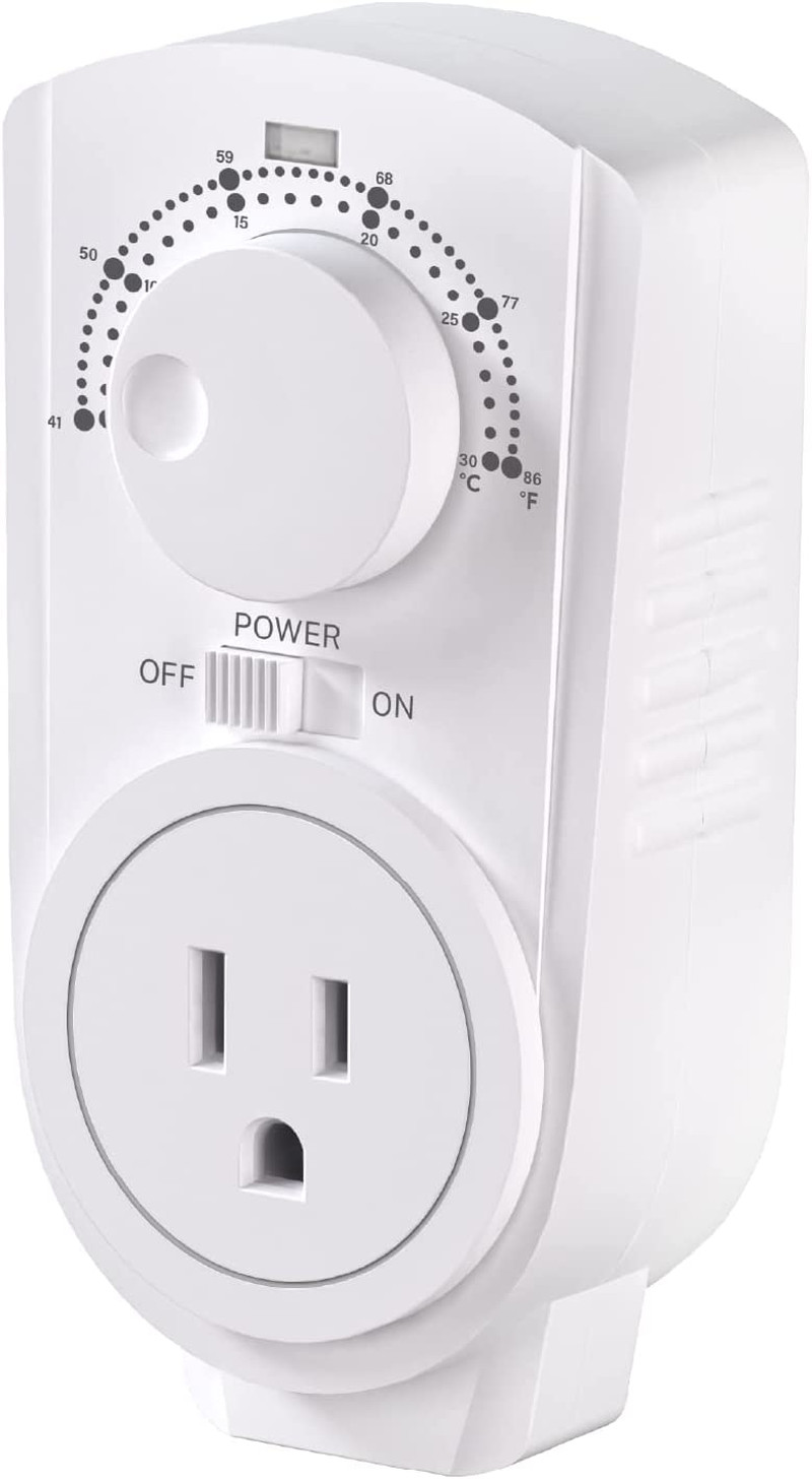 Adjustable - Universal Plugin Heating & Cooling Thermostat - Compatible with Mos