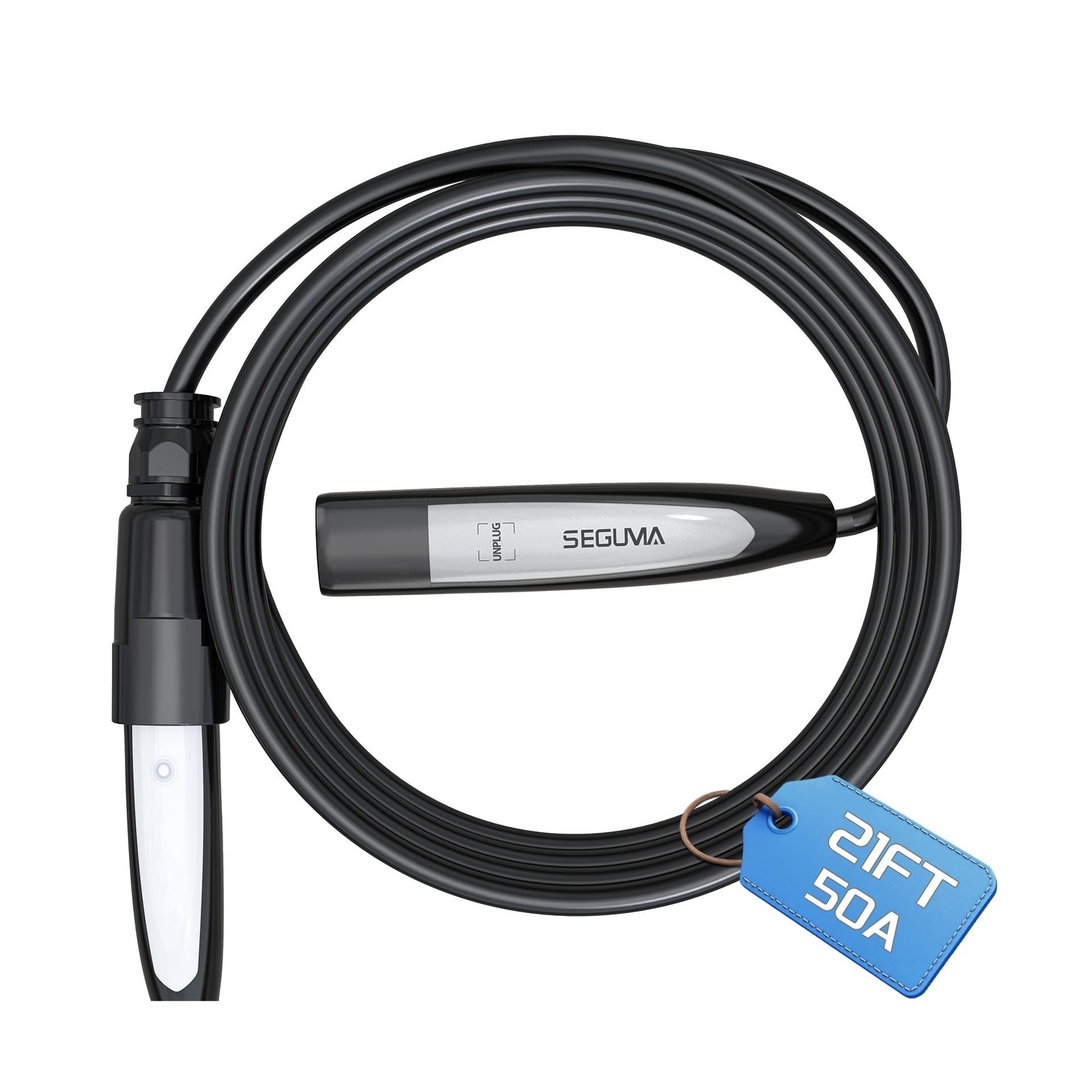 SEGUMA EV Charger Extension Cable for Tesla, Up to 50A 21FT 240V 12KW NACS Ex...