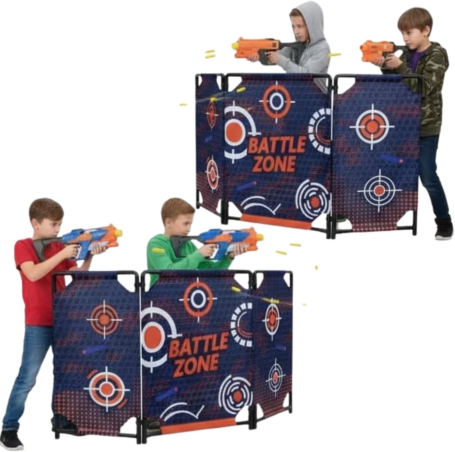 2-Pack Tactical Bunker Obstacles - Foldable Battlefield Cover for Laser Tag Fun