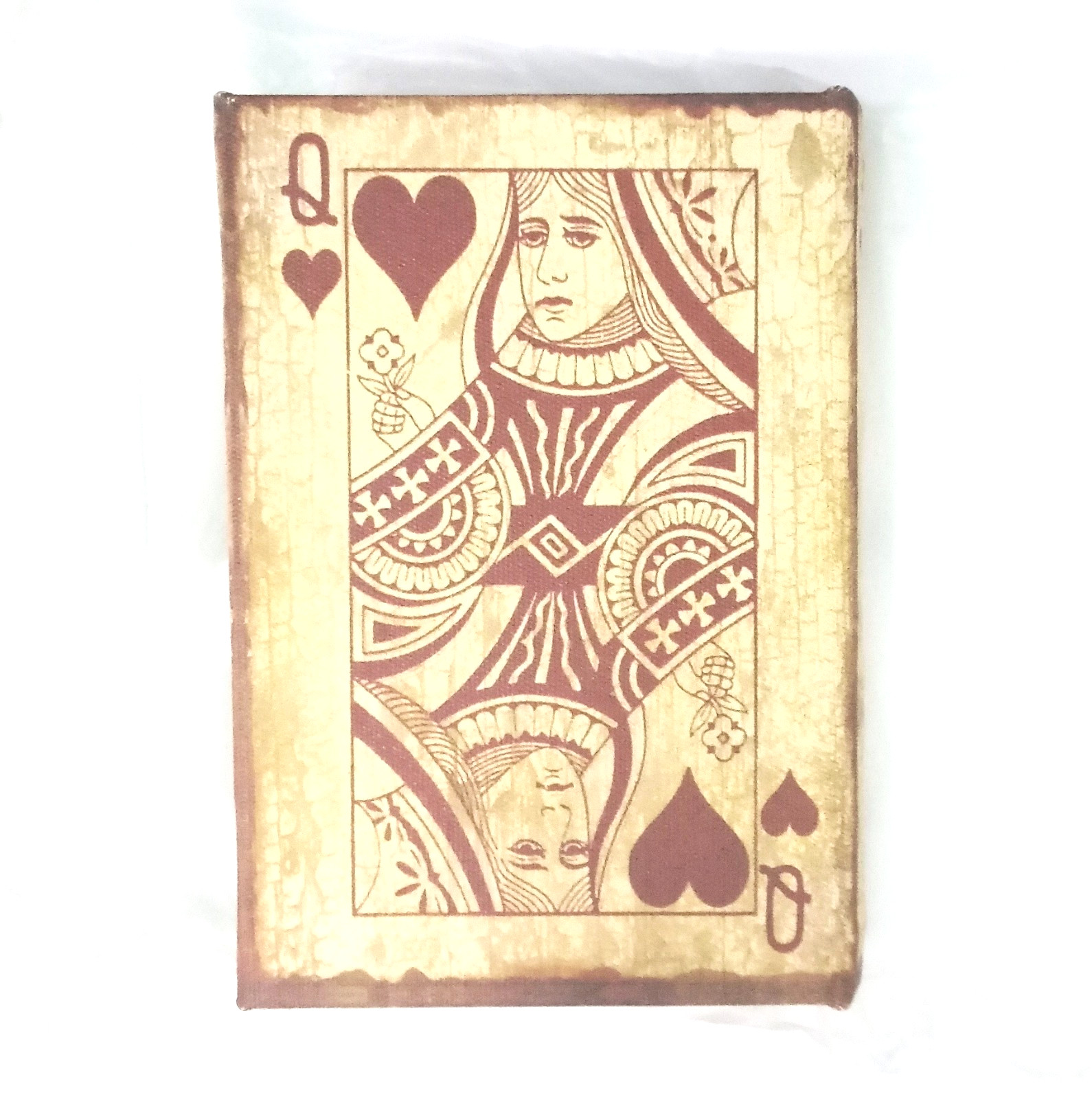 Queen of Hearts Wooden Box Trinket Box Alice In Wonderland Book Box Safe NEW