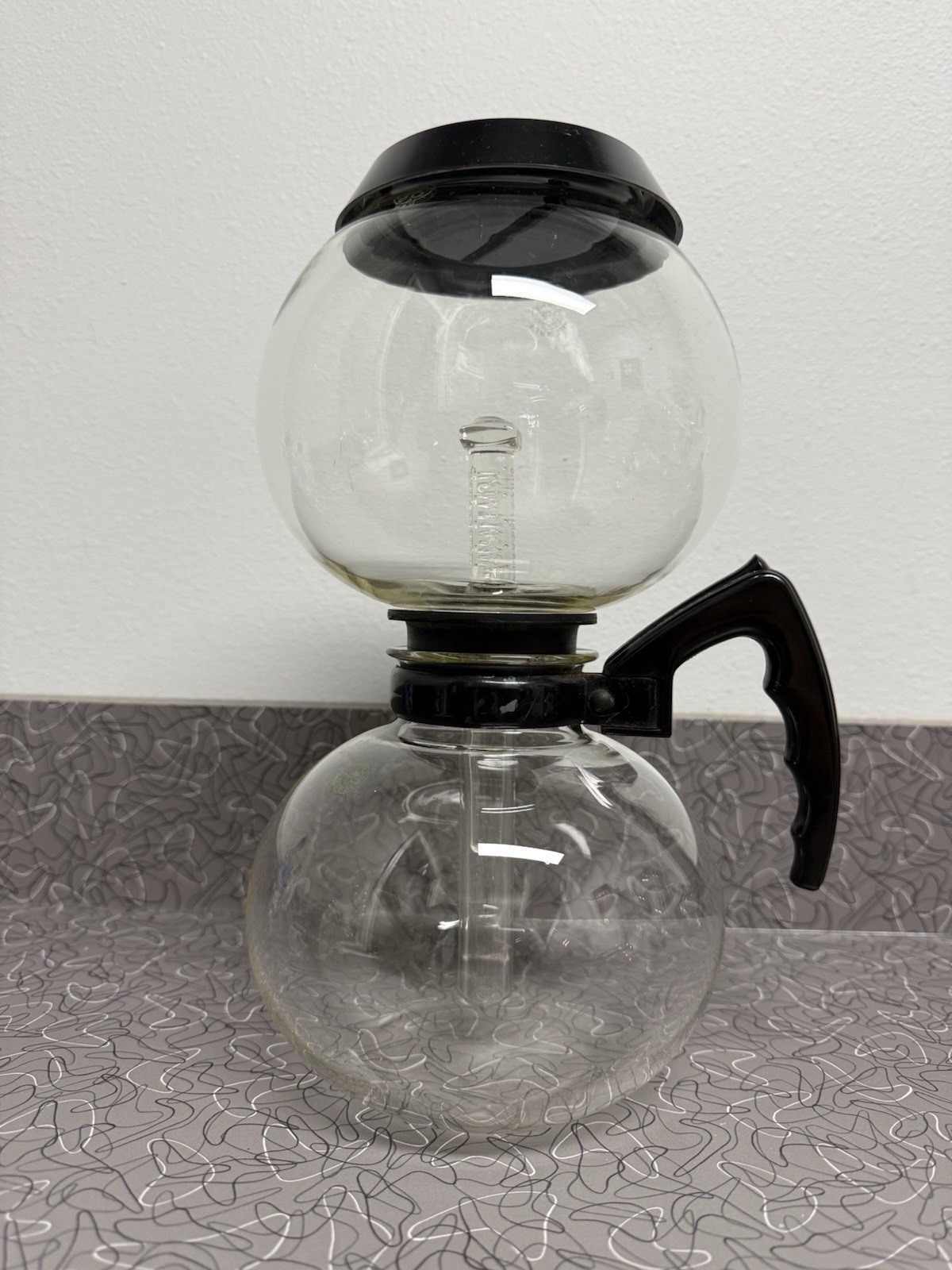 Vintage 1930’s Pyrex Glass Double Bubble Glass Vacuum Pot w/Cory Rod