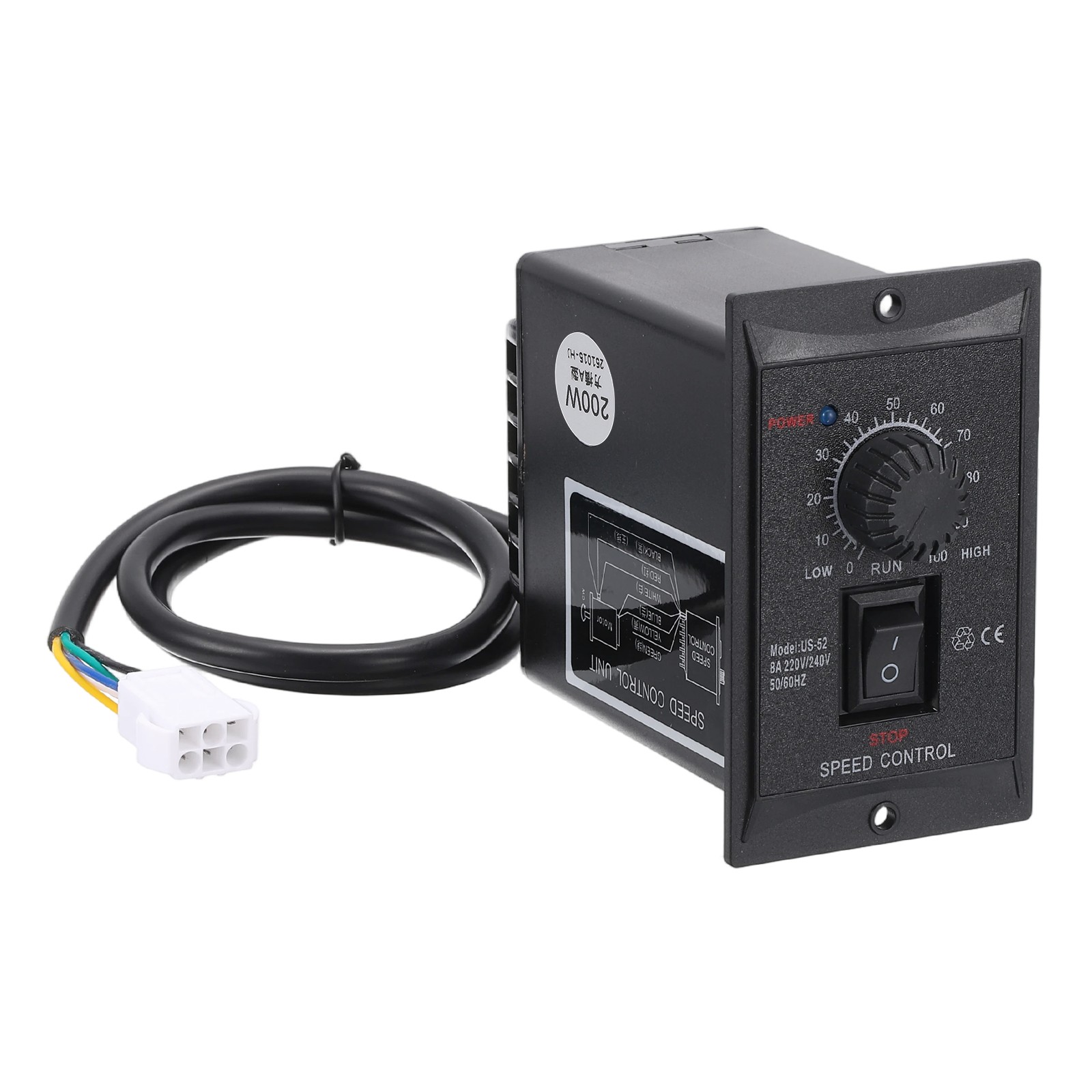 200W AC 220V Motor Speed Controller Forward Reverse with A Male Plug