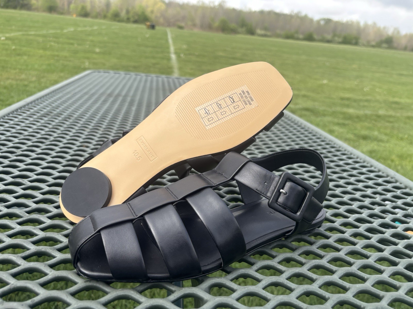 Women’s Everlane The Day Fisherman Sandal Black Leather Shoe Size 10.5