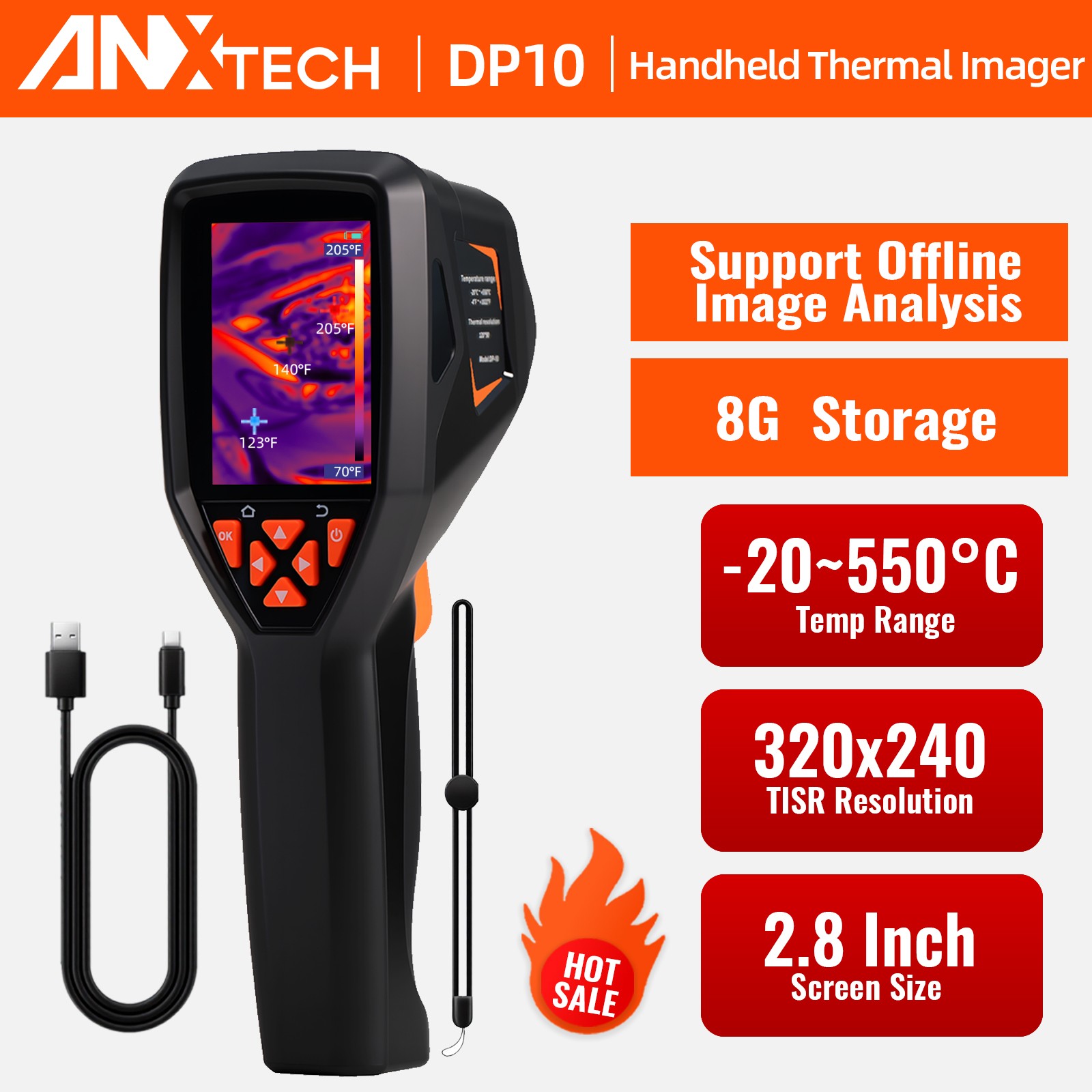 ANXTECH Infrared Thermal Camera TISR 320×240 Handheld Thermal Imager Camera Gift