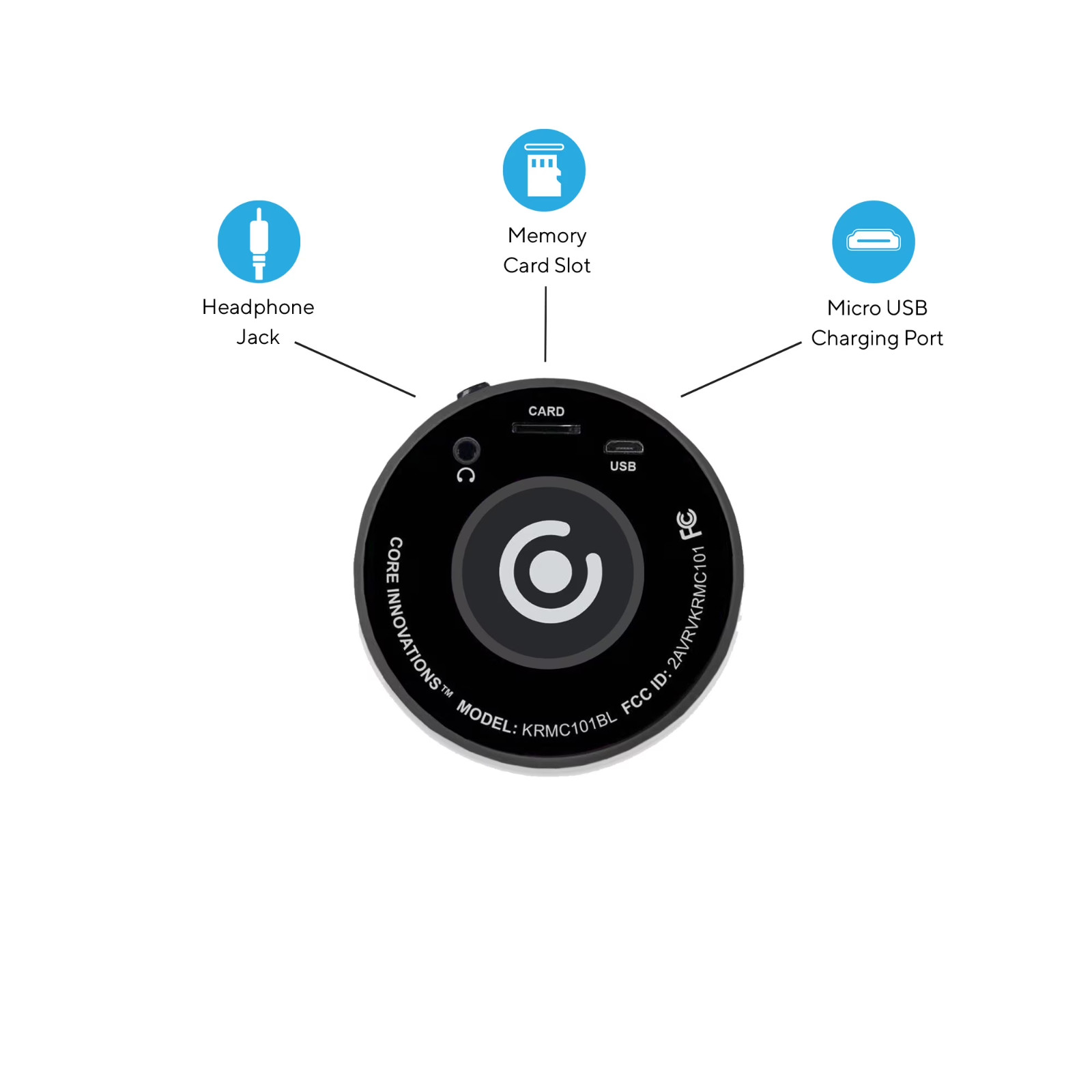 Core Innovations Wireless Bluetooth Karaoke Microphone, Built-in Speakers, HD