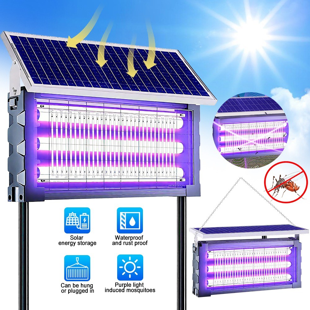 Solar Bug Zapper Outdoor Mosquito Fly Zapper 4500V Waterproof Insect Zappers