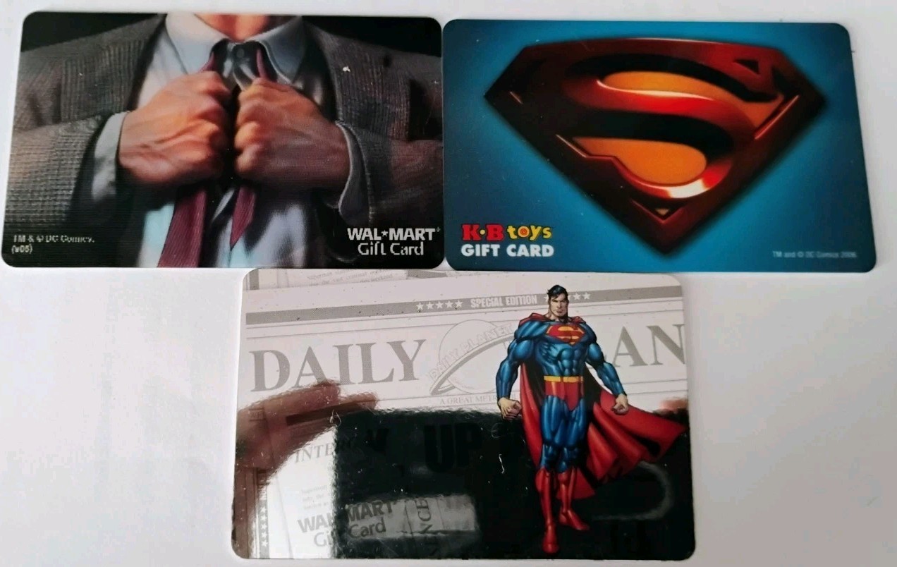 3 Superman Returns 2006 Gift Cards Walmart KB Toys Lenticular & Foil VL 2781 278