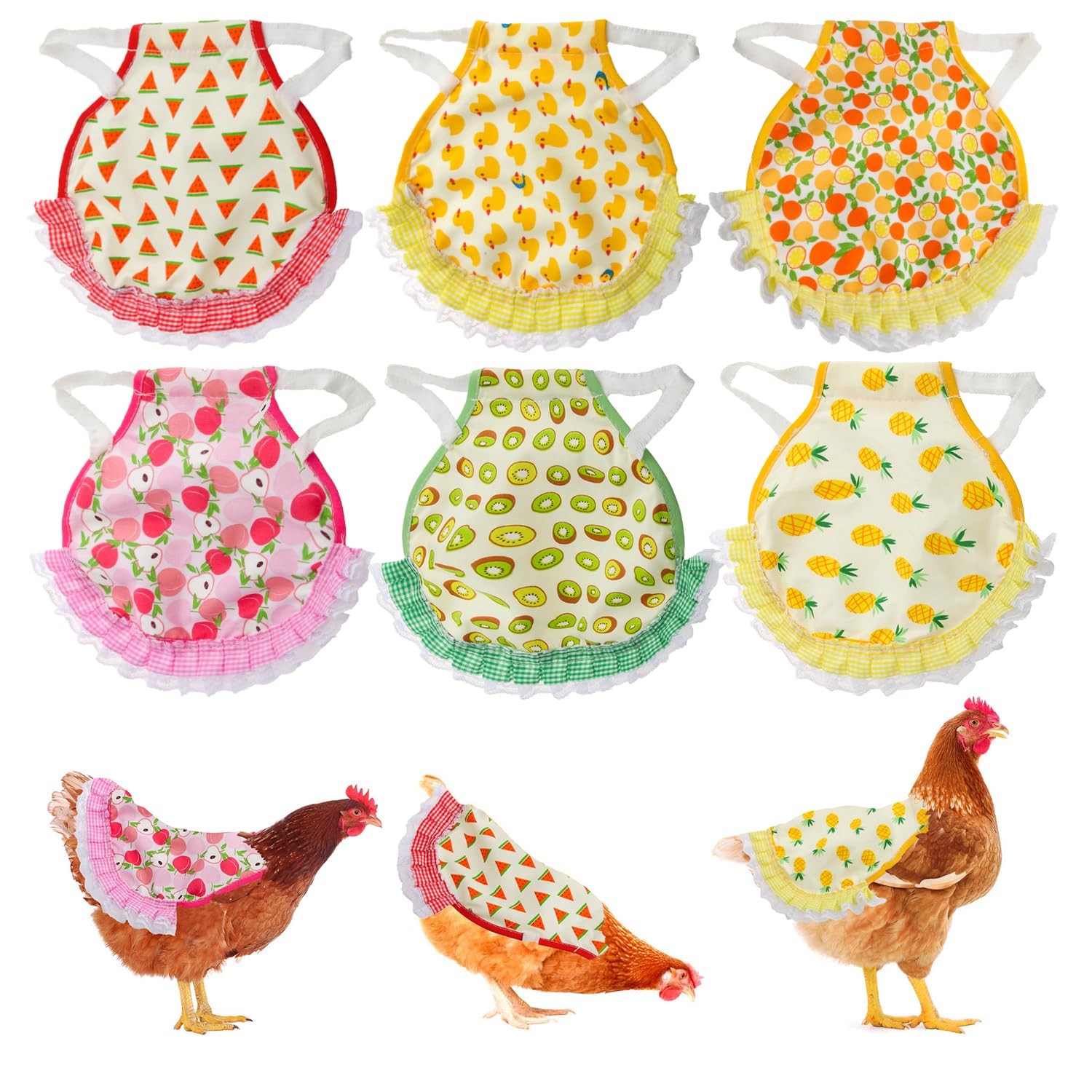 6Pcs Chicken Saddle For Hens - Poultry Wing Back Protector With Elastic Strap...