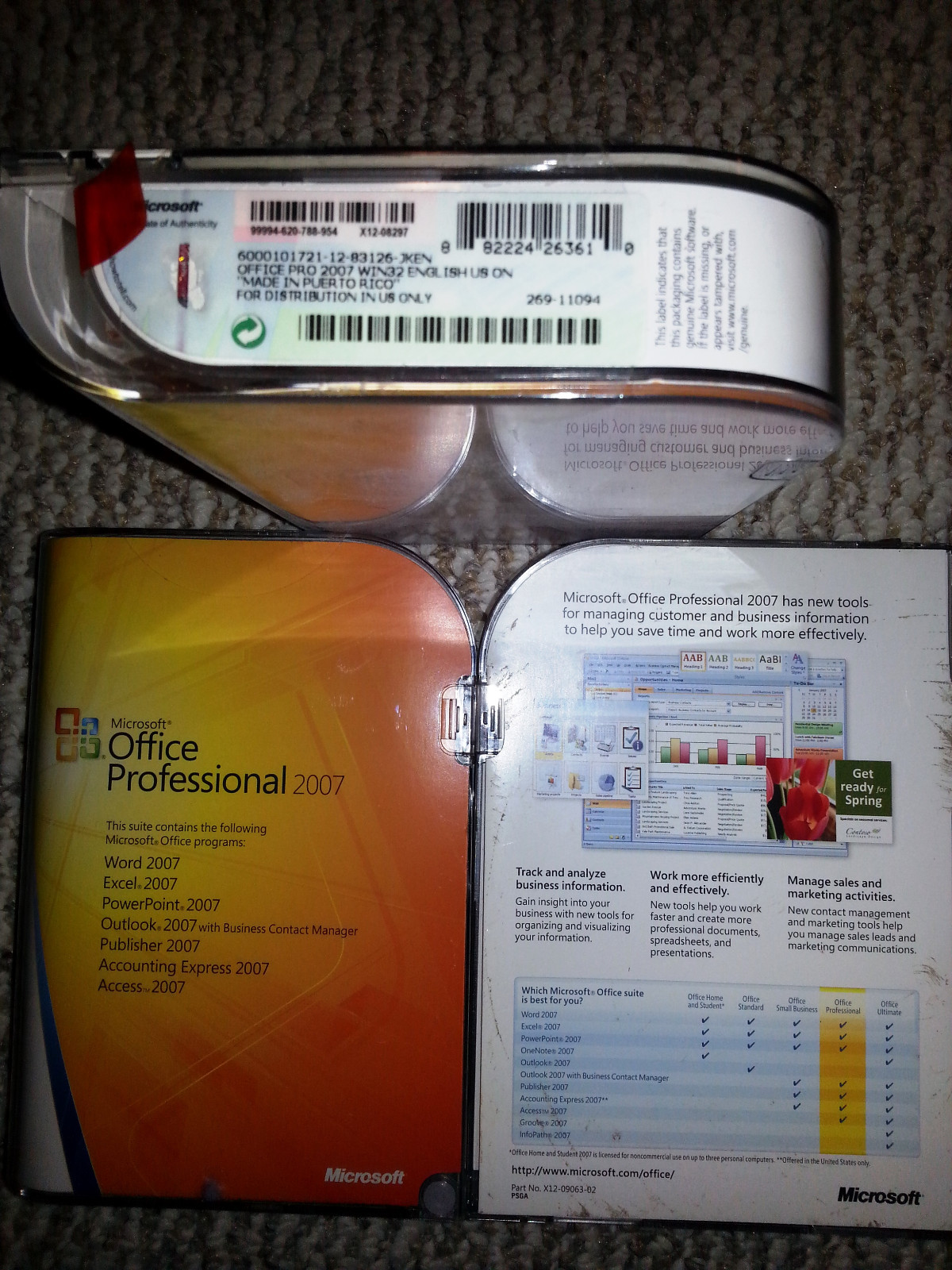 Microsoft Office 2007 Professional,SKU 269-11094,Full,Retail,Word,Excel,Outlook
