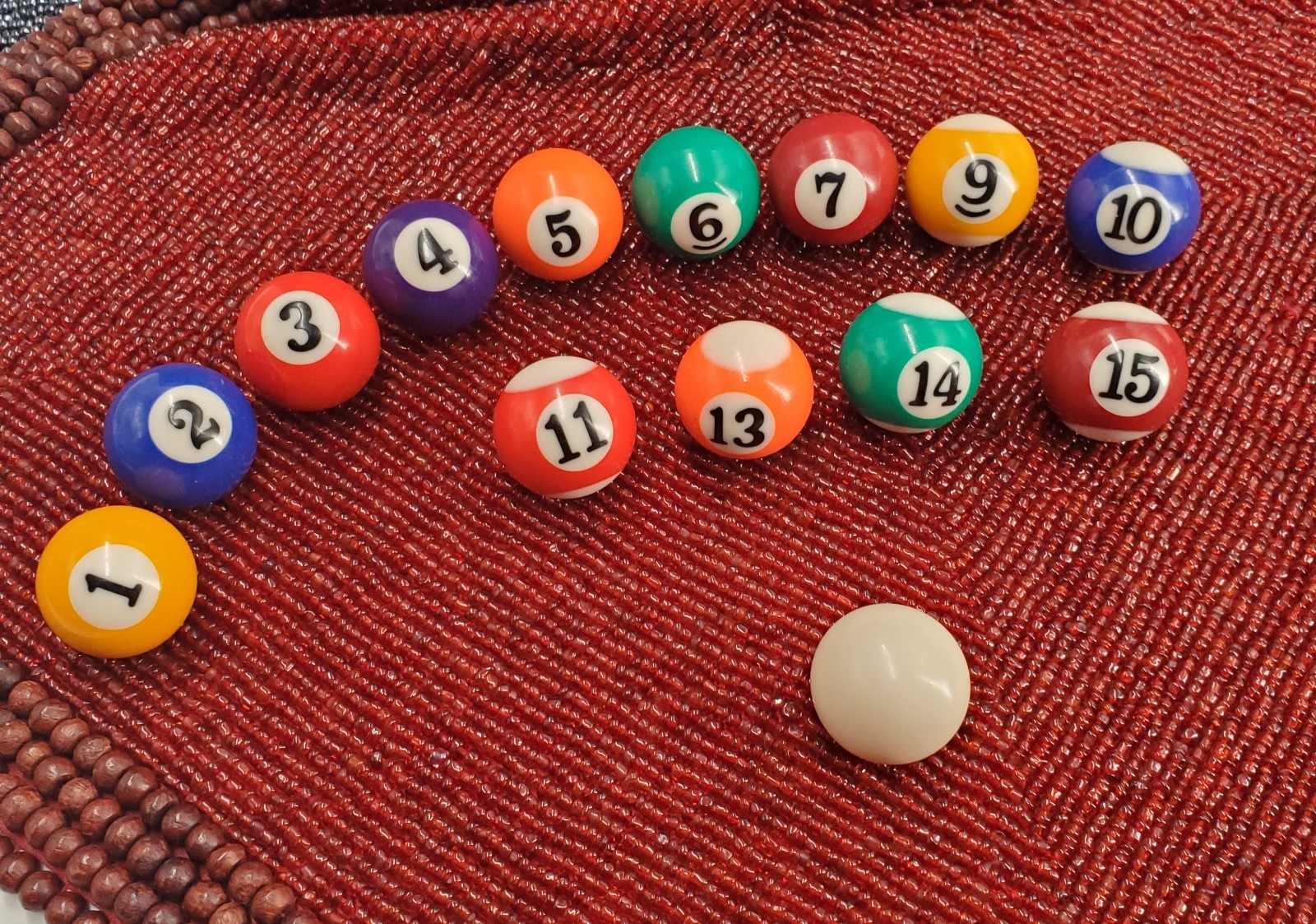 Miniature Pool Balls Set Please Read Description (C40)