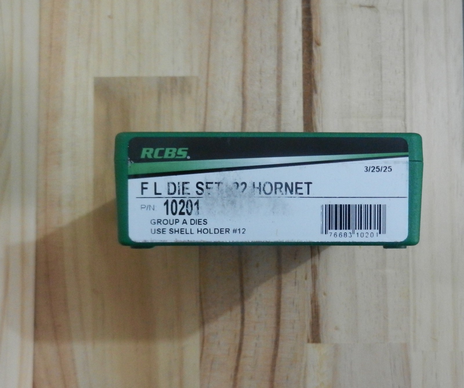 RCBS Full Length Die Set;  New In Sealed Box;  22 Hornet;  Group A Dies;  10201