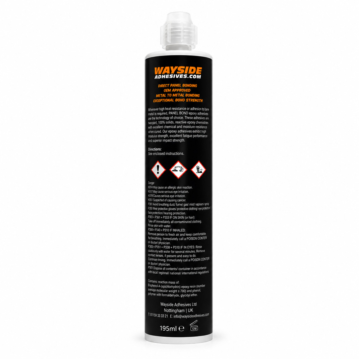 2K Panel Bond Epoxy Adhesive 195ml OEM Approved Structural Metal Bond (Wayside)
