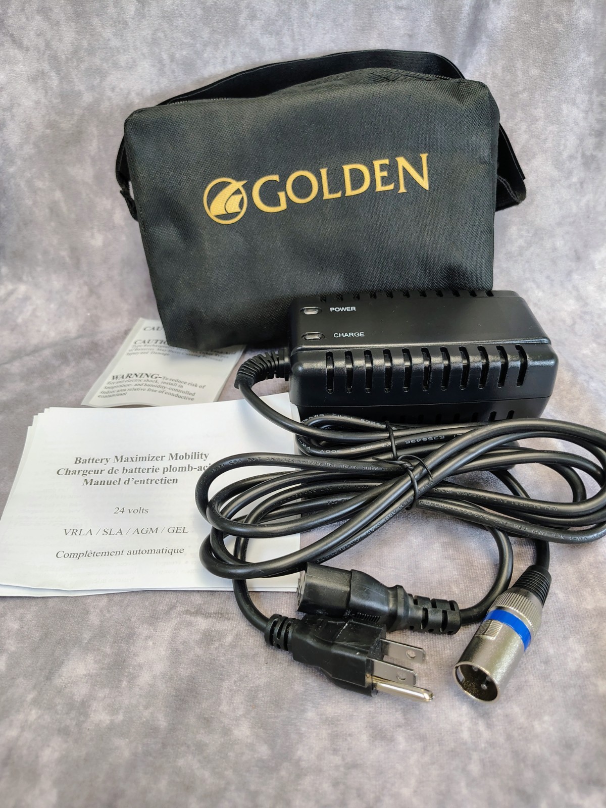 24V 3.5A Charger  A24030-10D  Replaces A24030-10C  XLR  Battery Maximizer w/ bag