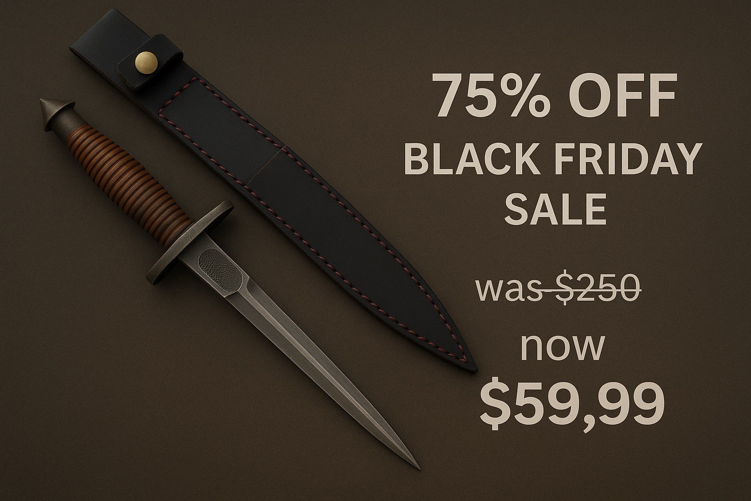 CASE V-42 US Special Forces WWII Dagger Double Edge  Knife  - CLEARANCE SALE