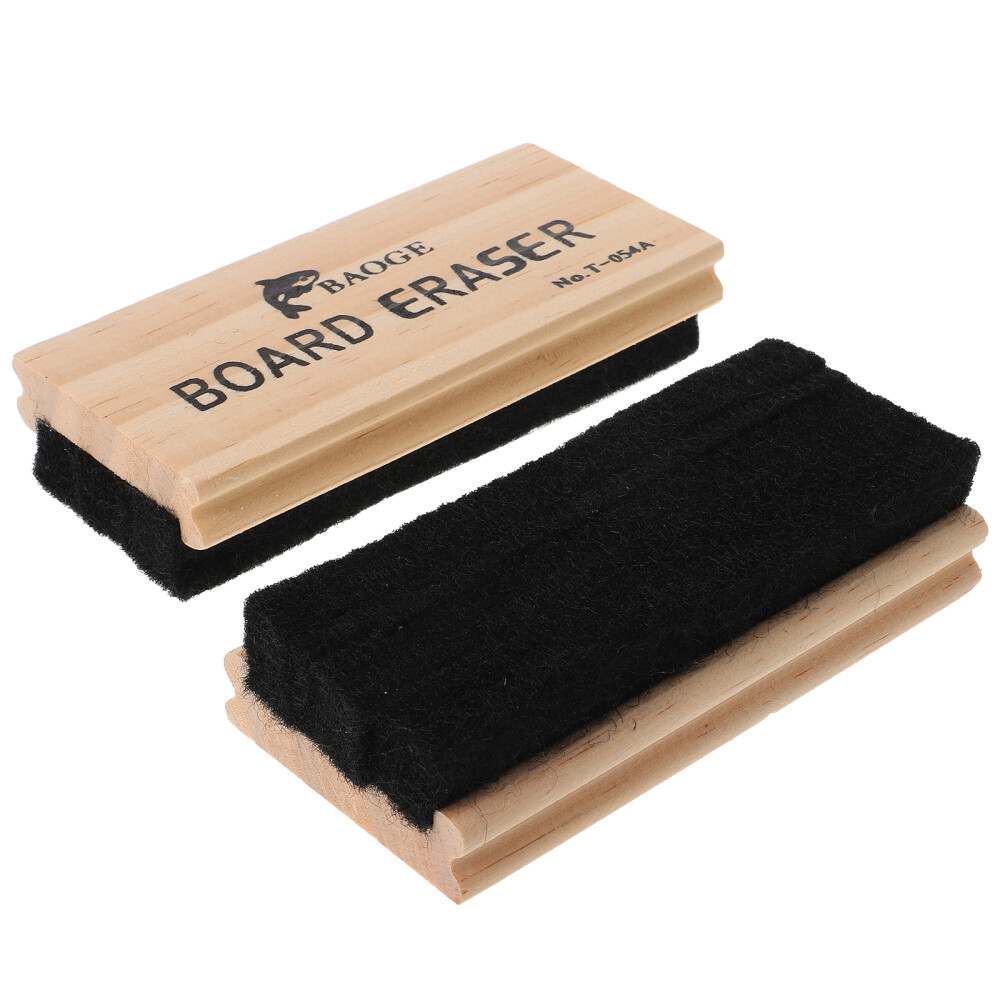 2pcs Chalkboard Eraser Wool Felt Dustless Wood Blackboard Chalkboard Eraser