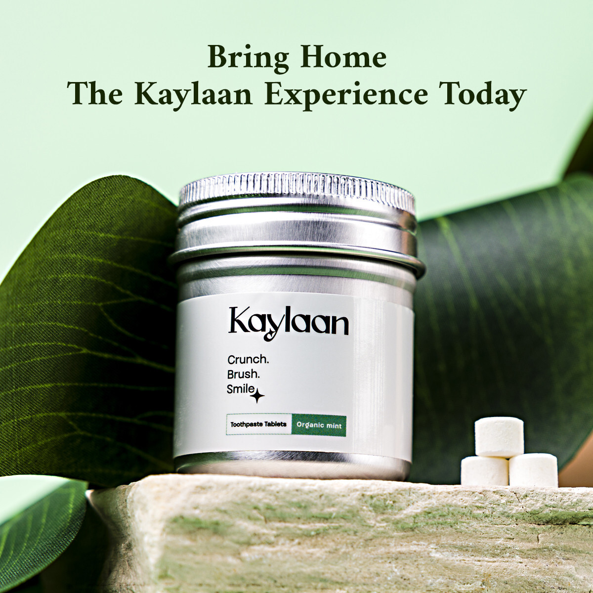 Kaylaan Fluoride Toothpaste Tablets - Mint Flavored - 90 Counts