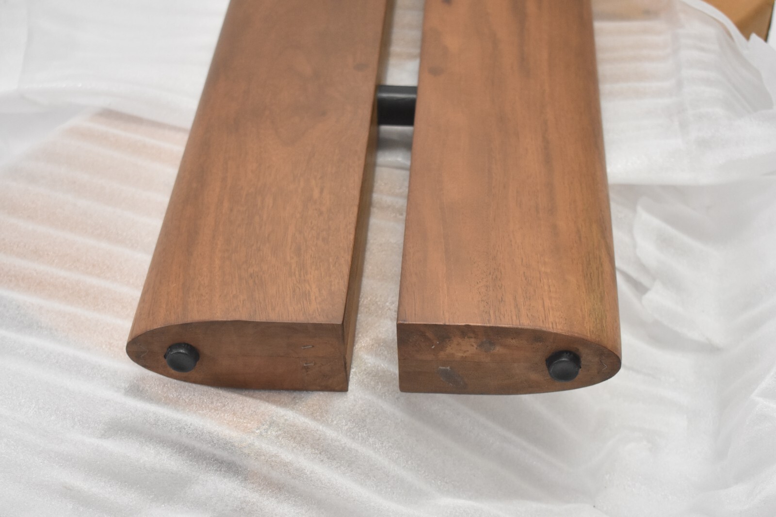 Wooden Leg Replacement Half Circle 2 Tier Unit 17-1/2" L x 10" Wide Brown