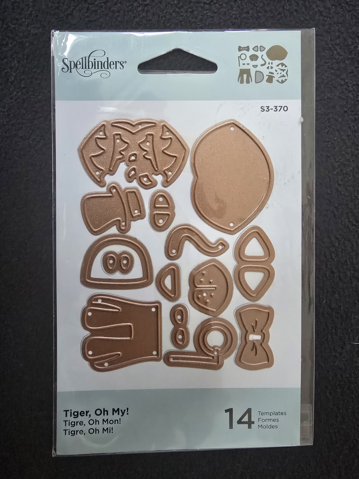 New! Spellbinders Cutting Dies TIGER, OH MY! Cat with Monocal & Top Hat
