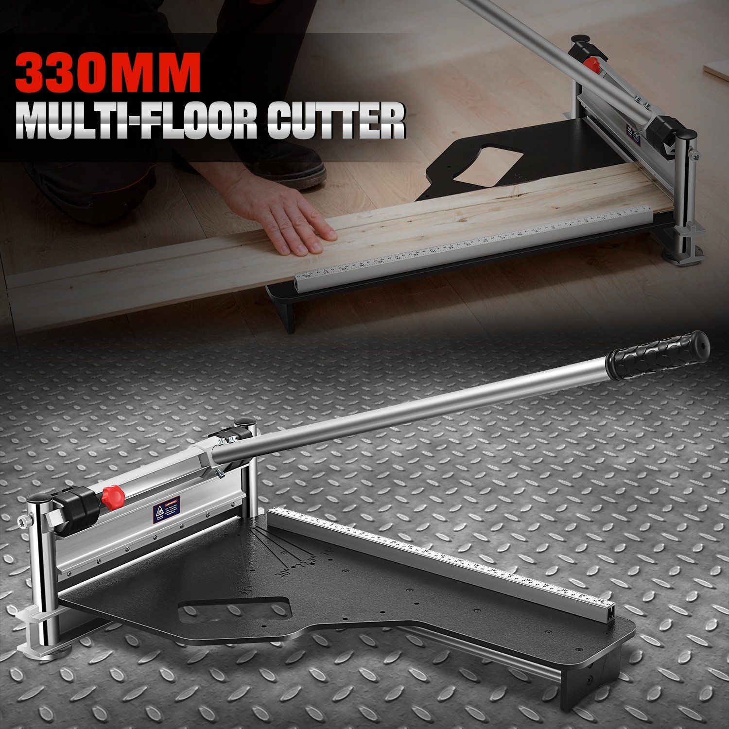 13 Inch Laminate Vinyl Plank Floor Cutter for LVP/T VCT SPC WPC w/ Safety Lock