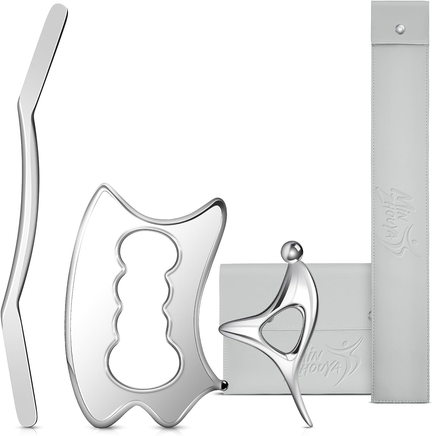 Gua-Sha-Werkzeuge aus Edelstahl, 3-in-1-Muskelschaber, Edelstahl