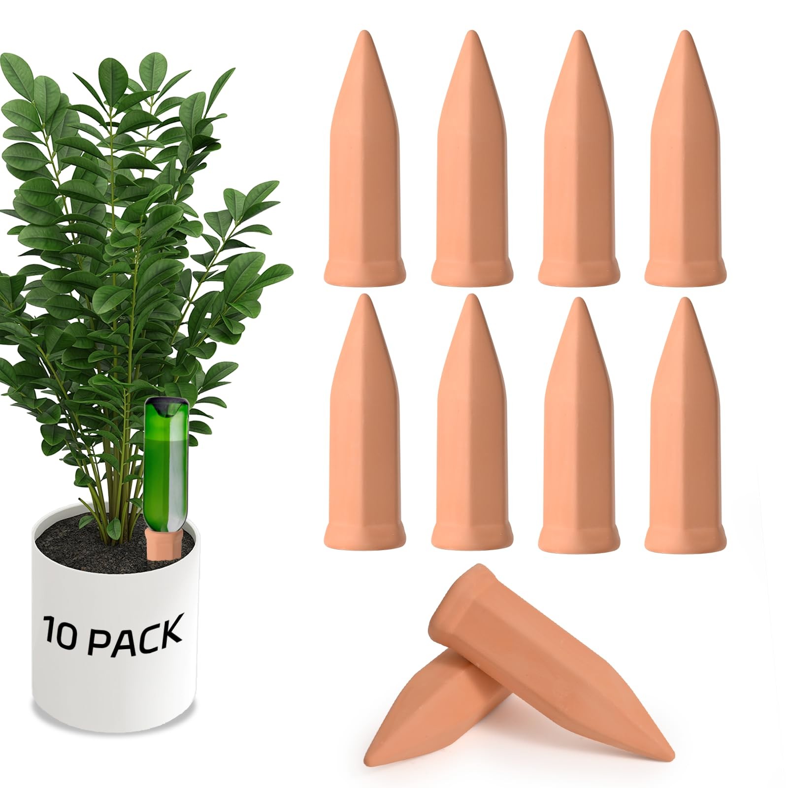APPD Terracotta Watering Stakes10 Pack Automatic Plants Watering Devices Terr...