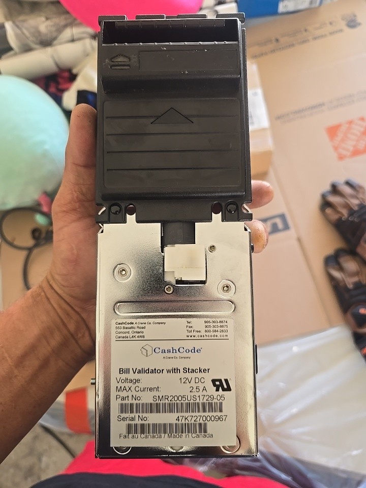 CashCode Bill Validator with Stacker SMR2005US1729-05 12V DC Vending Machine