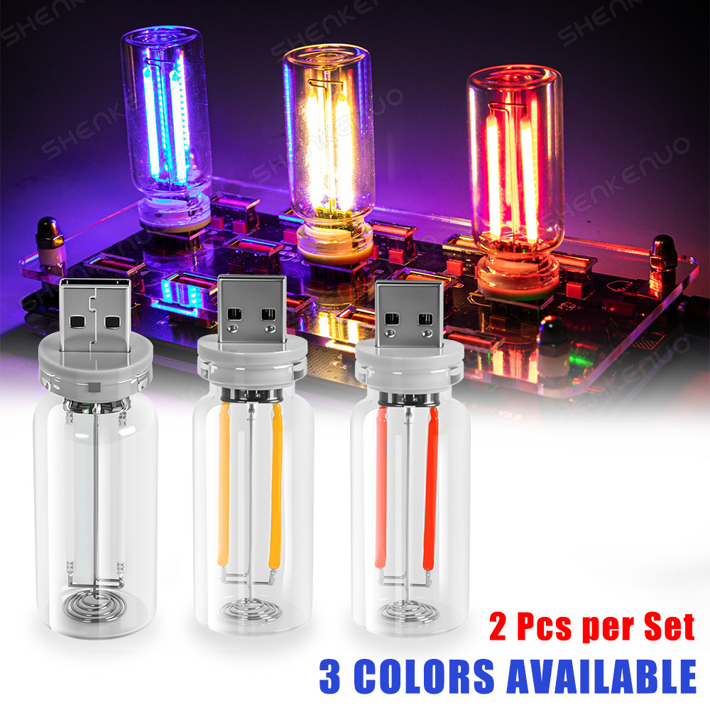 2PCS USB Powered LED Mood Light for Car Interior Stepless Dimming Night Lamp