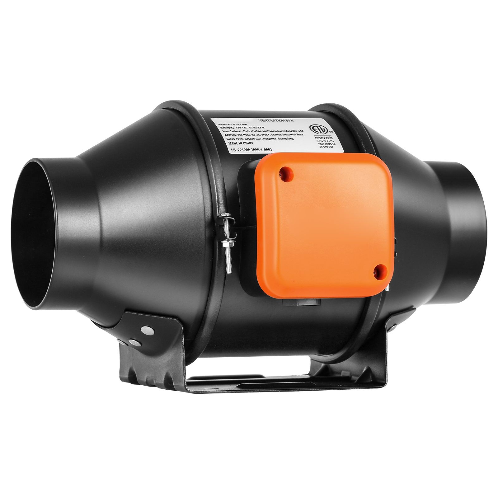 4in 205 CFM Inline Duct Fan EC Motor with Temp Humidity Controller