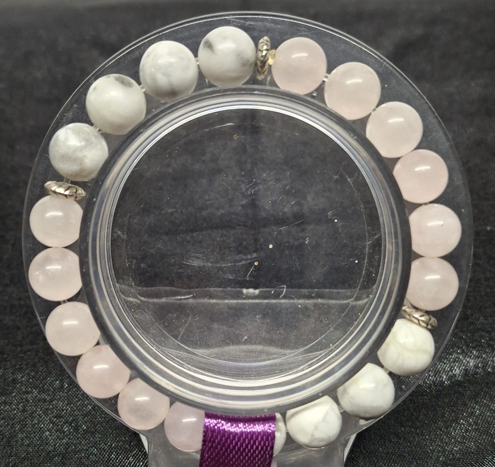 Rose Quartz/Howlite 8mm Bead Bracelet Size 6 (BRC 97)