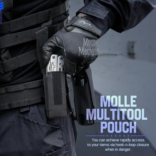OC Pepper Spray Holster Pouch, Small MOLLE Flashlight Holder Tactical Black