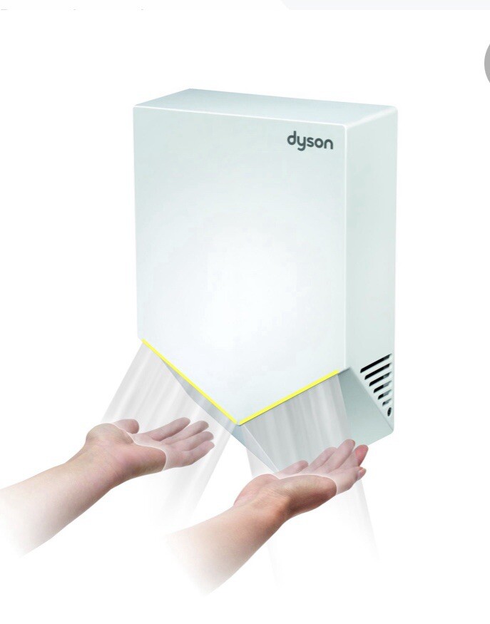 DYSON AIRBLADE HU02 HV WHITE V HAND DRYER HIGH 208 VOLT AUTO WALL BATHROOM AB12