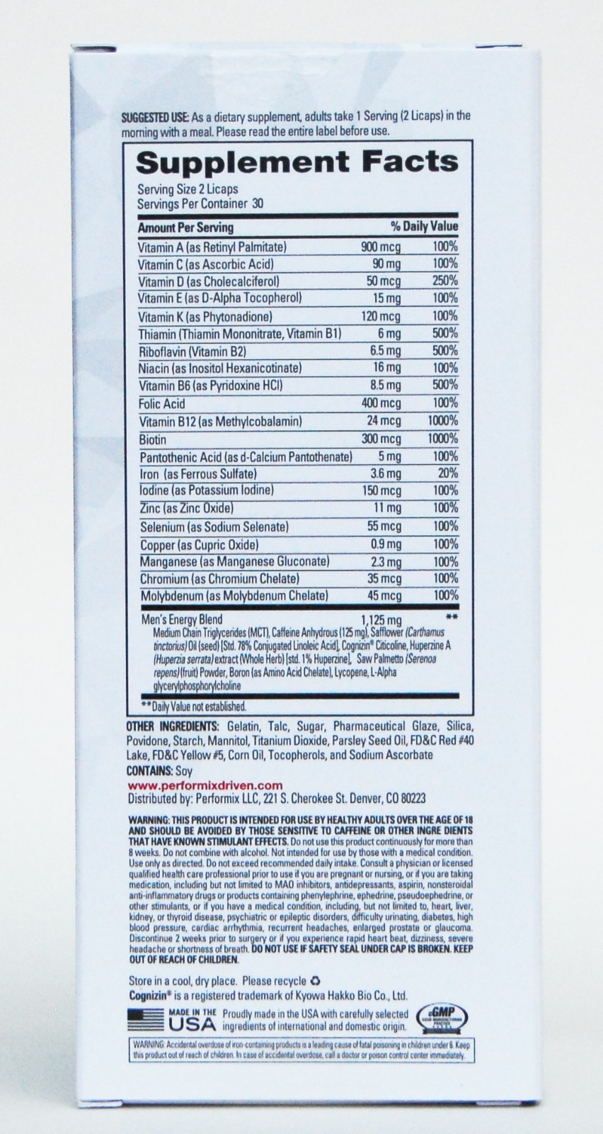PERFORMIX Men's 8HR Time-Release Multi powered by SST (60 Capsules)