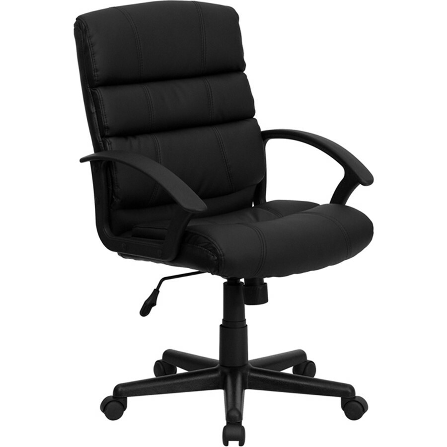 Flash Furniture Bonded Leather Office Chair, Black - GO-1004-BK-LEA-GG