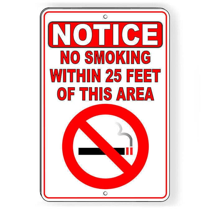 No Smoking Within 25' Of This Area Sign / Decal  Vaping Sns011 / Magnetic Sign