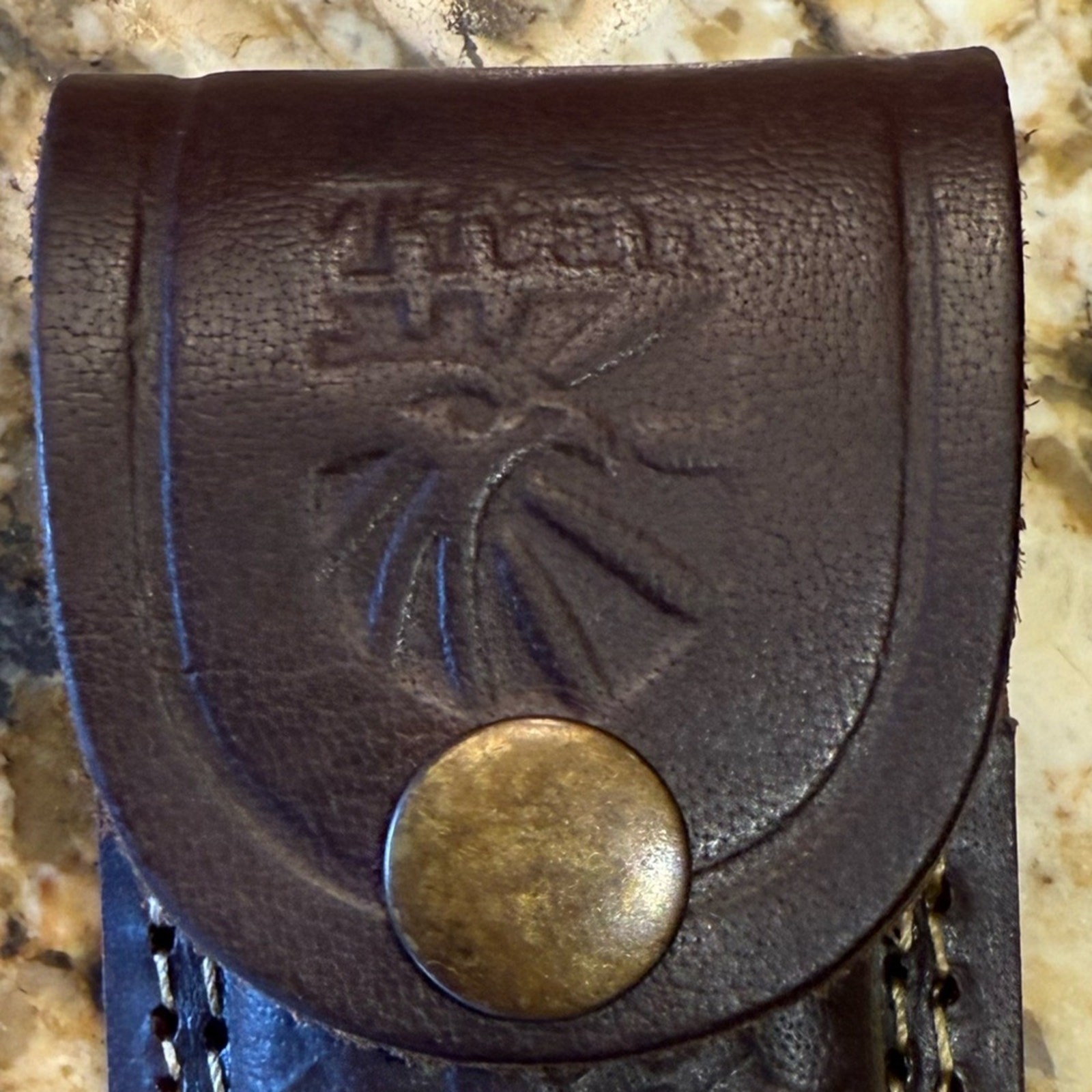 Titan Brown Leather Snap Belt Knife Sheath 5”