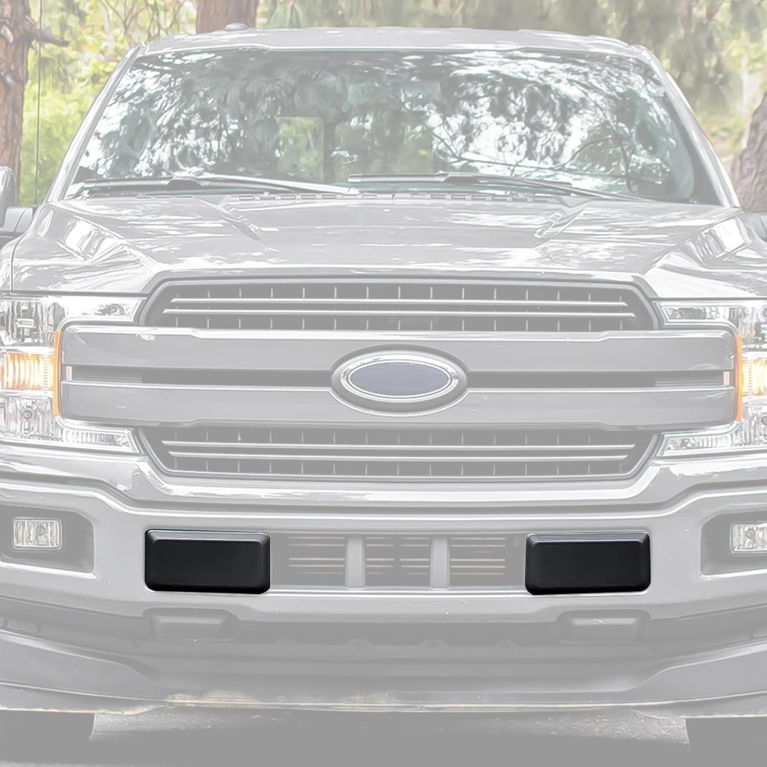 2Pcs Front Bumper Guards Pads Inserts Caps End Covers Compatible with Ford F-150