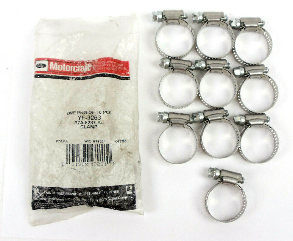 Motorcraft YF-3263 Ford B7A-8287-AA Worm Type Hose Clamp Pack of 10