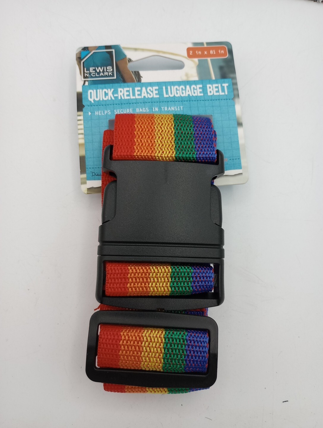 One Lewis-N-Clark Rainbow Luggage Belt Quick Release Travel  2" By 81" New