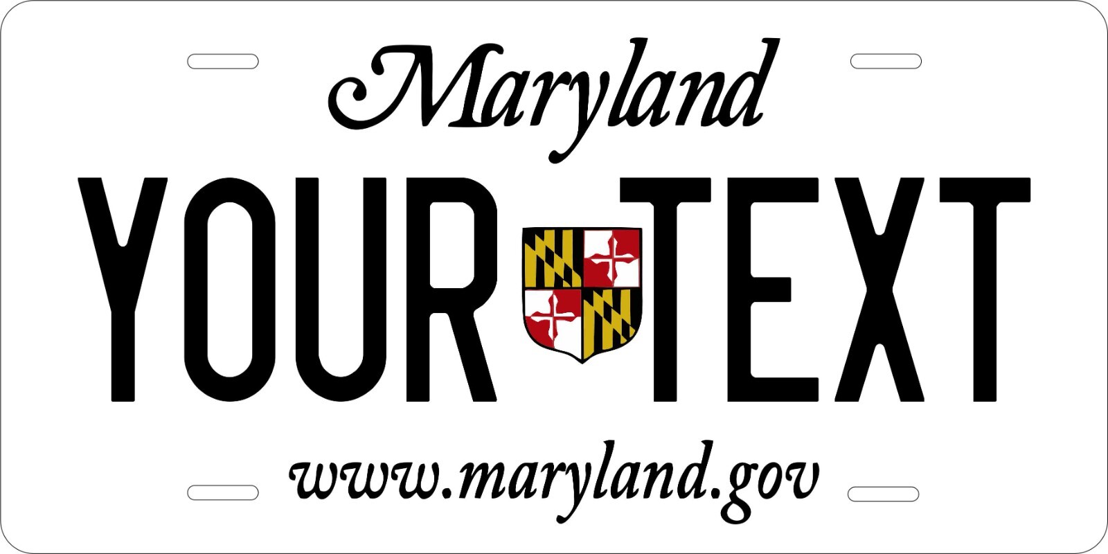 Maryland Crest Custom Personalized License plates Auto Bike Motorcycle